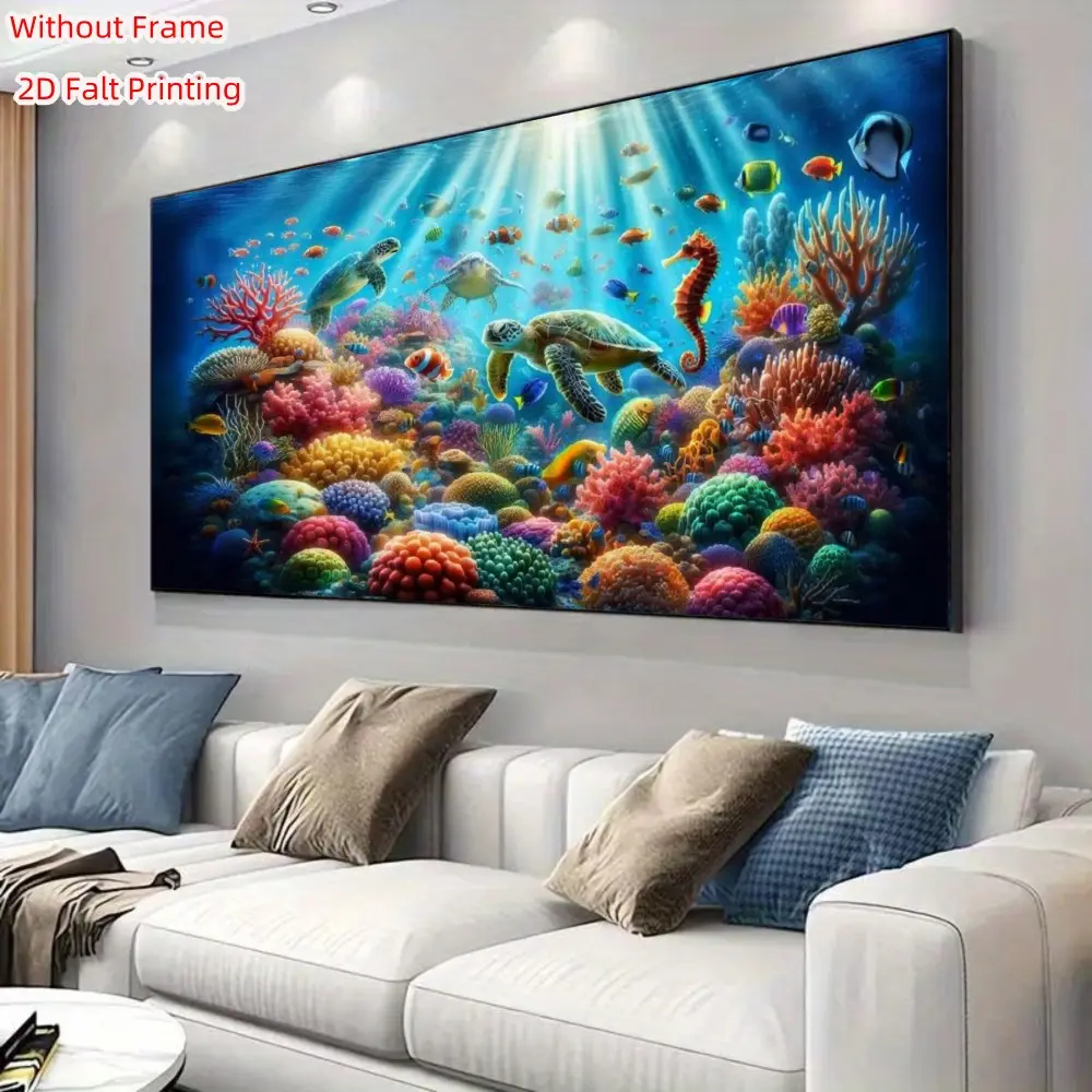 Large Size Ocean Animal Diamond Painting Craft Kit, DIY Full Round Diamond Art, Home Decor for Living Room, Bedroom, Hallway, Perfect Gift