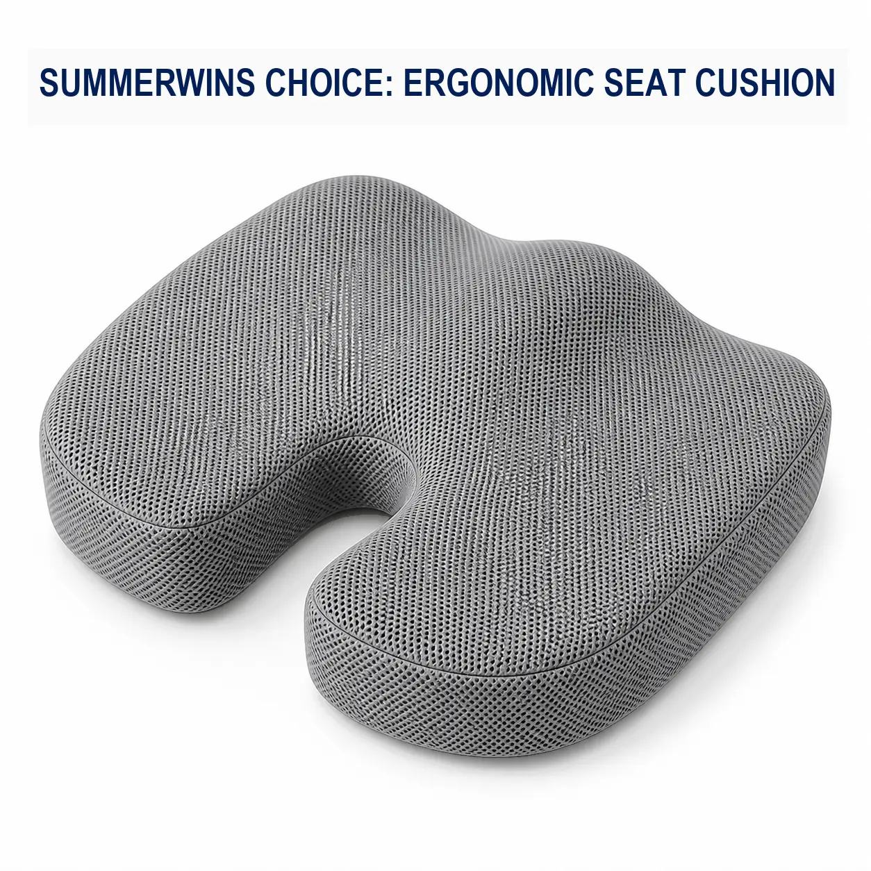 Summerwins DFYD Ergonomic Seat Cushion - Cooling Gel, Soothing Cooling Gel Memory Foam (All-Season Model), Open U-Cut Chair Pillow for Tailbone Pain Relief, All Season Use