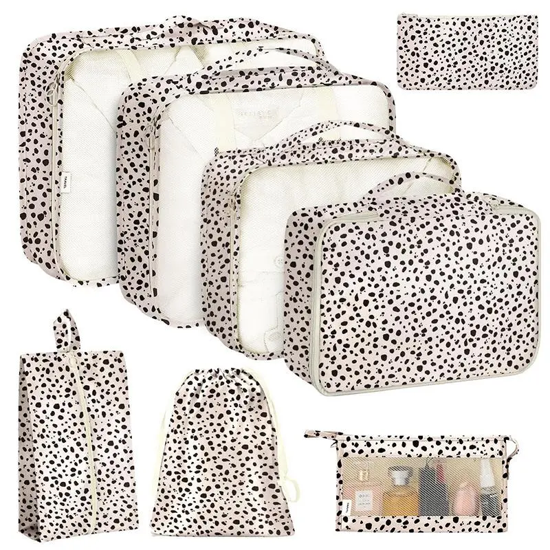 Travel Storage Bag Set 8-Piece Organizer Travel Organization Pouch for Digital Accessories Makeup Clothes Shoes Luggage Christmas Gift Travel Essentials Travel Organizer Bags