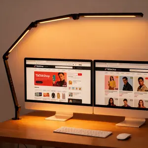 Yocrostar LED Desk Lamp with Clamp Mount Adjustable Arm Dimmable Eye-Protecting Light for Home Office Modern Bright Lamp for Nail Technicians Puzzle Lovers Night Owls Flexible High-Pole Work Light