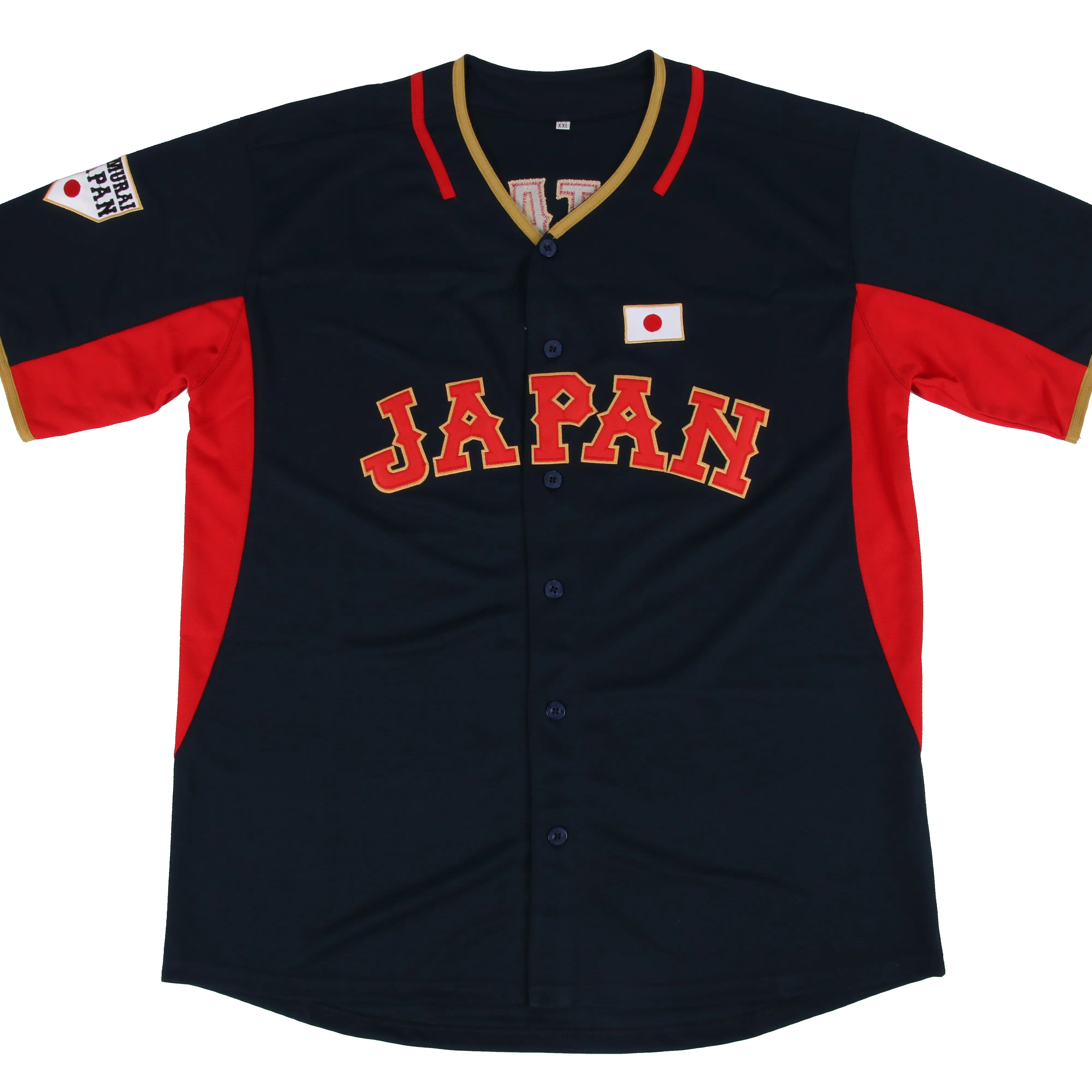 Shohei Ohtani 16 Japan Samurai Black Pinstriped Baseball Stitch