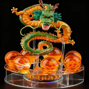 DLDA 7 Star Ball Summons Divine Dragon Set Model Dragon Sculpture 3.6cm 3D Crystal Balls Acrylic Base Gift Box Home Decor Christmas Creative Gift Ornaments Wedding Figurine Collectibles Transparent