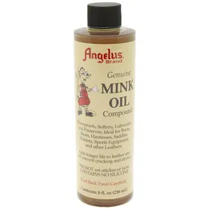 Angelus Mink Oil Liquid 8 fl. oz. - Waterproofer And Conditioner For Smooth Leathers, Keep Smooth Leather Soft And Supple, For Work Boots