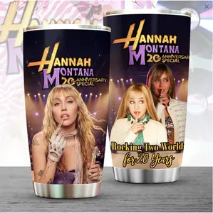 Hannah Montana 20th Anniversary  V2 Tumbler Cup 20 oz, Hannah Montana Water Bottles, The Miley Tumbler, Music Merch Fan Gift, Gift For 90s Pop Style Lovers, Gothic Punk Emo Grunge Y2K Gift