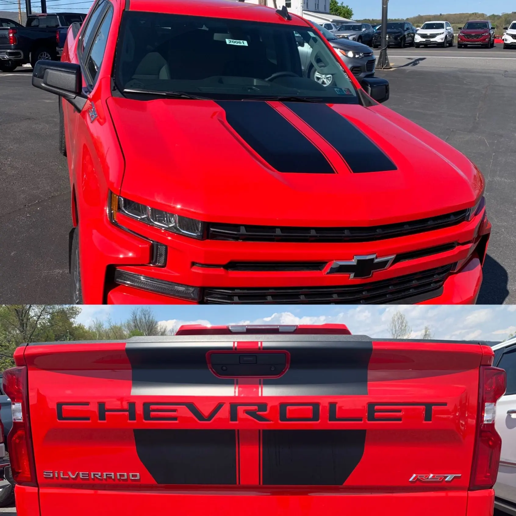 Chevrolet Silverado 1500 2019-2024 Bow Rally Stripes Graphic