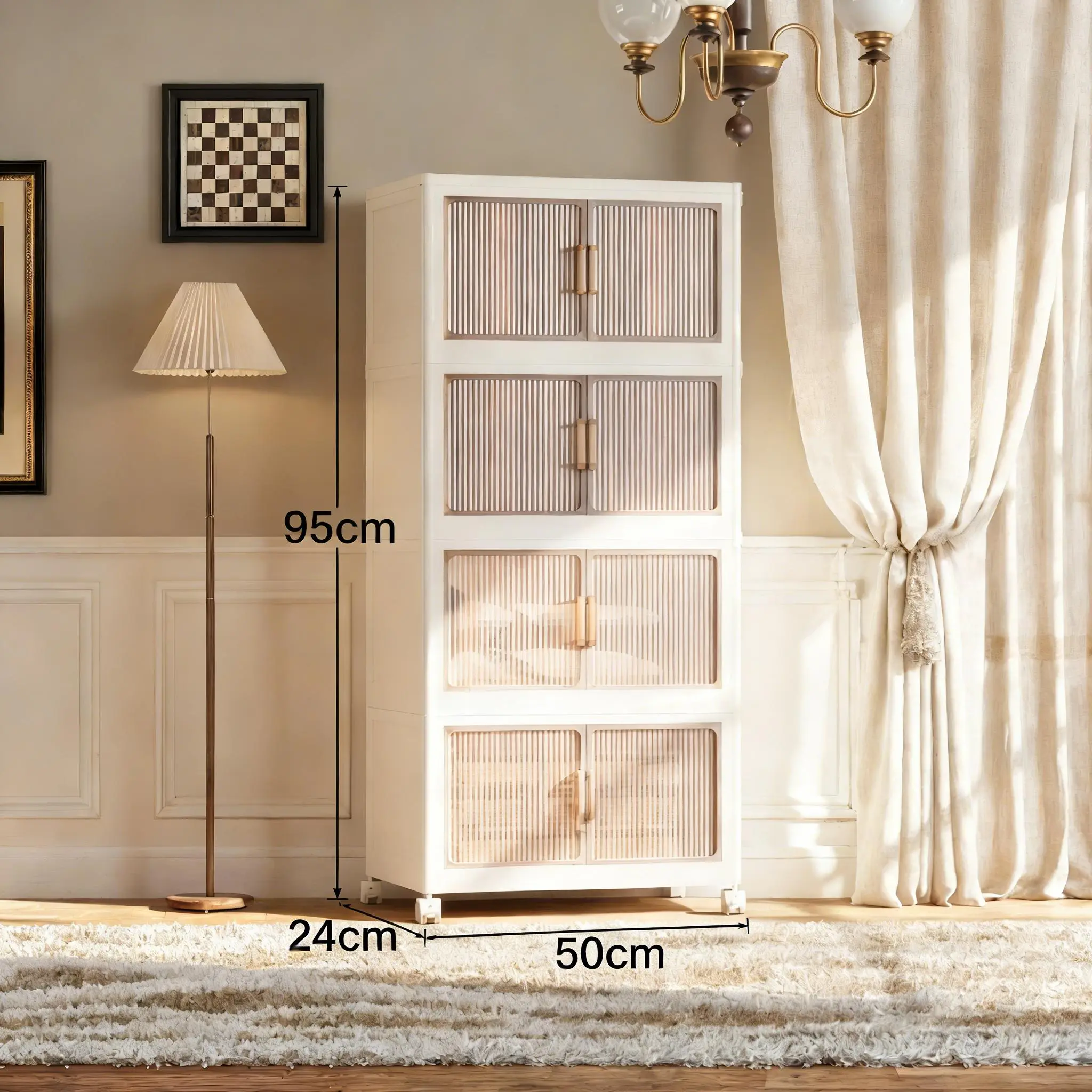 5 Tier Folding Storage Containers with Wheels, Stackable Collapsible Plastic Bins, Durable Organizer for Kitchen Pantry and Closet 5 Tier Folding Storage Containers with Wheels, Stackable Collapsible Plastic Bins, Durable Organizer for Kitchen Pantry and Closet