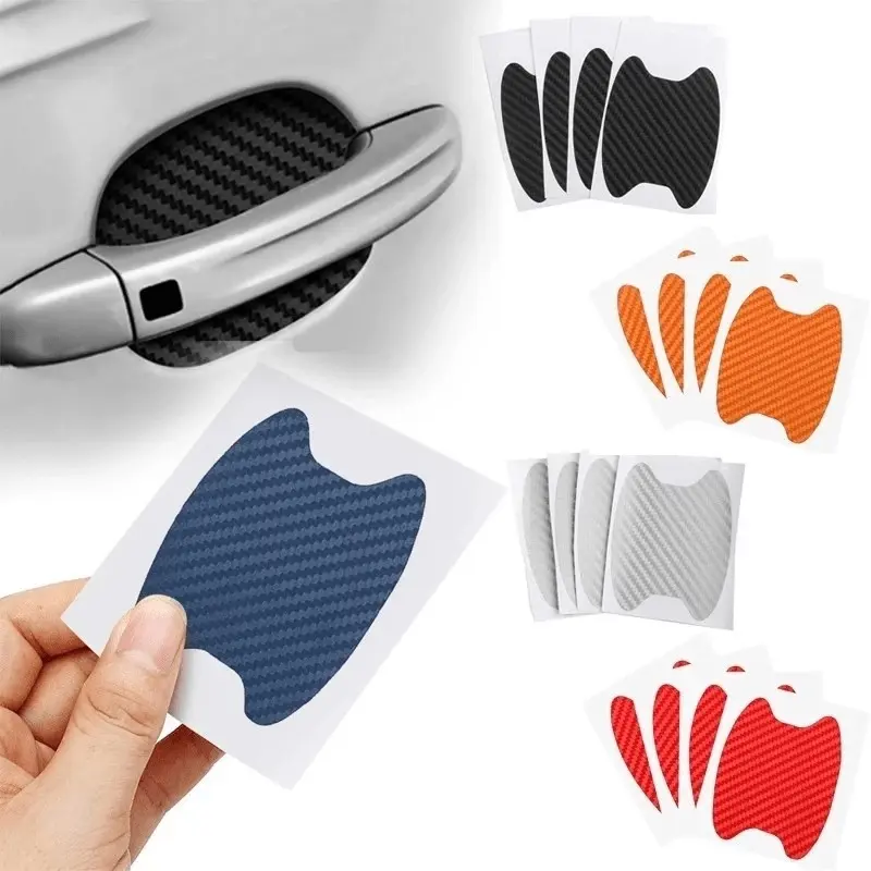 4pcs Door handle sticker, car door handle sticker, protective film, carbon fiber handle, wrist car sticker, Car Decals, Automotive Decals, Car Vehicle Decoration