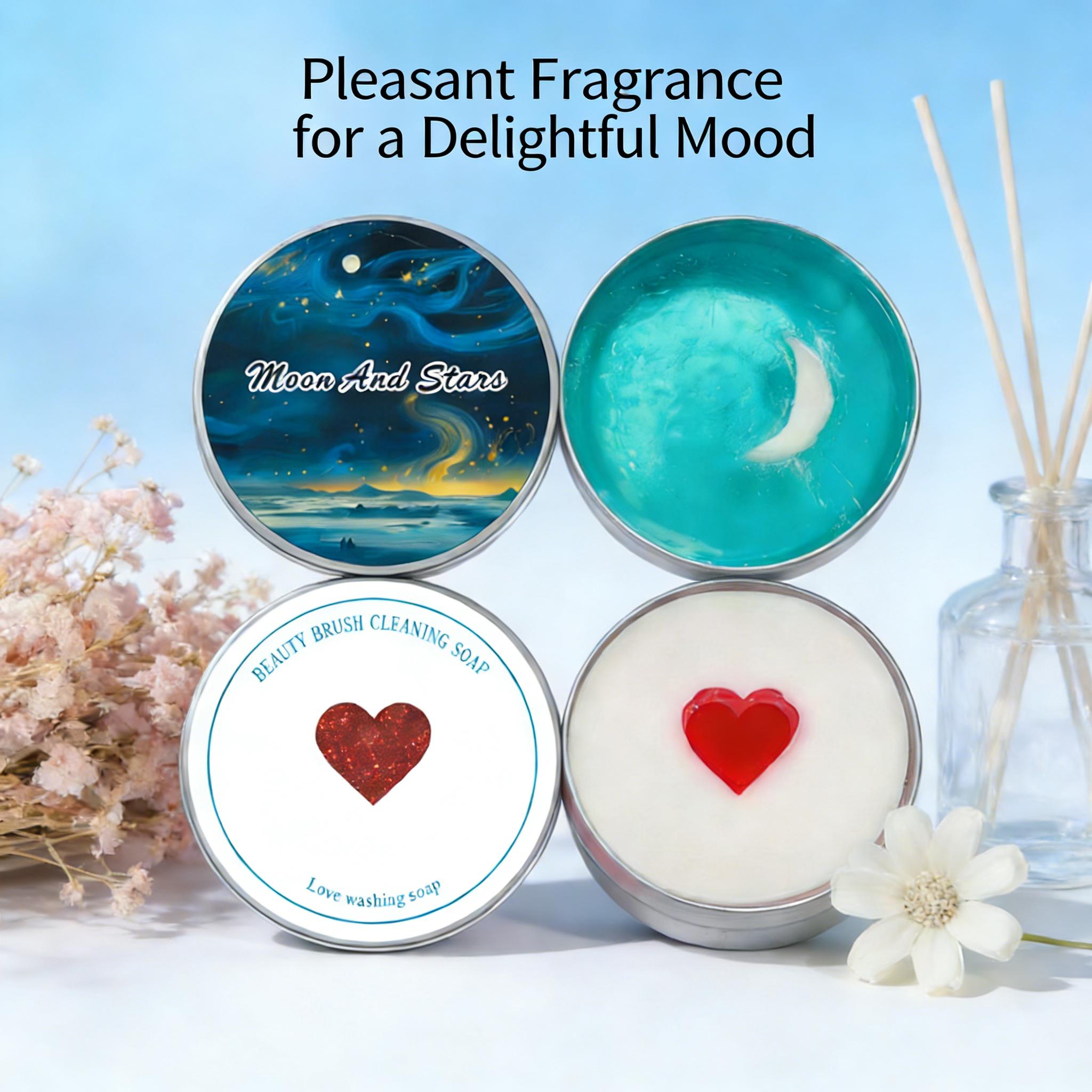 Makeup Brush Cleaner Soap with Silicone Cleaning Pad,Savon nettoyant pinceaux Solid brush cleaner 3.52oz/100g