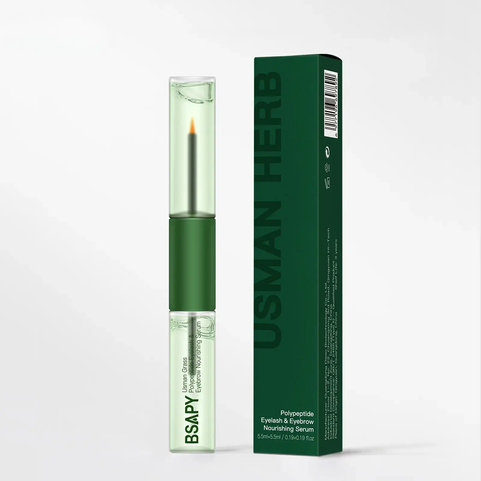 BSAPY Usman Grass & Peptide Lash & Brow Enhancing Serum – Vitamin & Castor Oil Infused Formula for Longer, Thicker, Fuller Natural Lashes & Brows | Ophthalmologist Tested, Cruelty-Free Growth Essence (150ml)