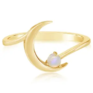 Australian Opal Moon Ring