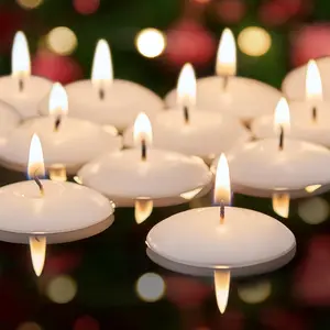60 Pack Floating Candles 5-6 Hours Long Burning, 2 inch Unscented White Floating Candles for Valentine's Day, Wedding, Proposal Anniversary Decorations, Romantic Night for Her/Him Set