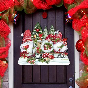 Designocracy 8471109H-SW 24 x 18 in. Christmas Gnomes Holiday Door Decor