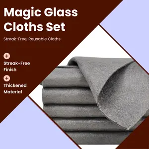 One Cloth for Every Glass Surface – 10PCS Magic Glass Cleaning Cloth, Streak Free, Thickened & Reusable, for Windows, Mirrors & Car Auto Detailing Set