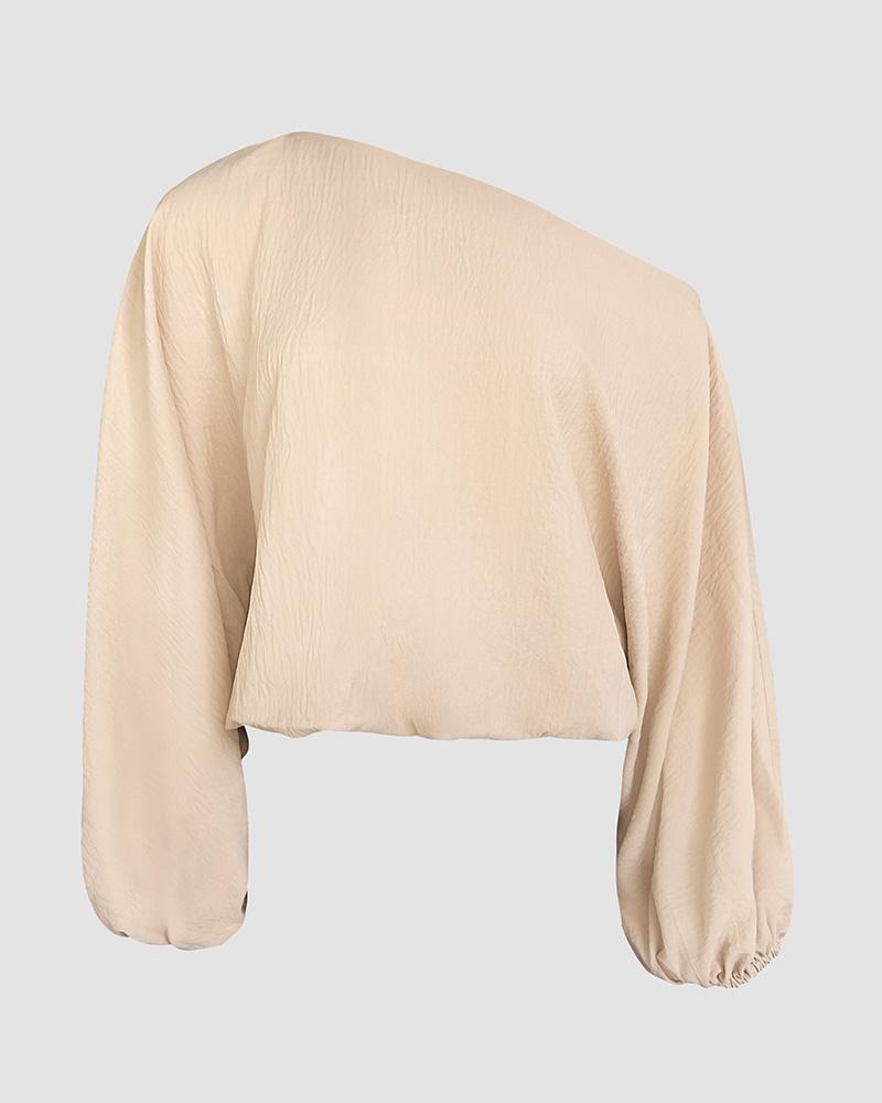 2026 ChicMe Women's Skew Neck Lantern Sleeve Top & Wide Leg Pants Set & Wedding Gust