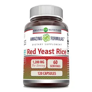 Amazing Formulas Red Yeast Rice 1200 Mg Supplement | 120 Capsules | Non-GMO | Gluten-Free | Made in USA