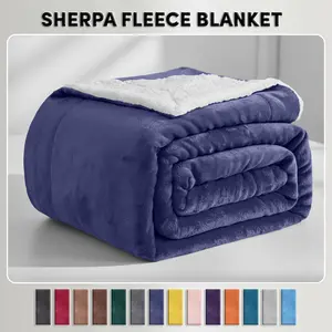 Soft Sherpa Fleece  Blanket – Dual-Layer Design with 230 GSM Fleece & 180 GSM Sherpa. Lightweight yet Warm Throw Perfect for Relaxing Nights, Available in Throw, Twin, Queen and King Sizes
