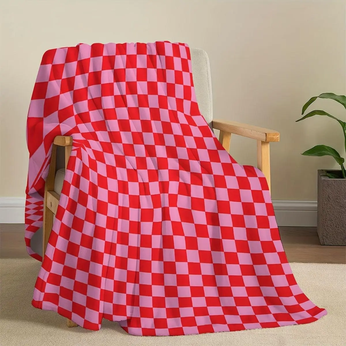 Checkerboard Pattern Blanket, 1 Count Soft Warm Throw Blanket, Soft Comfy Blanket, Soft Blankets, Air-conditioned Room Blanket, Warm Nap Blanket for Home & Office, Winter Blanket