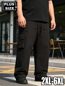 Large Size Men's Four-Season Long Pants, Multi-Pocket Elastic Workwear, Ideal for Daily Casual Outdoor Sports Fitness, Gift for Friends Family, Menswear