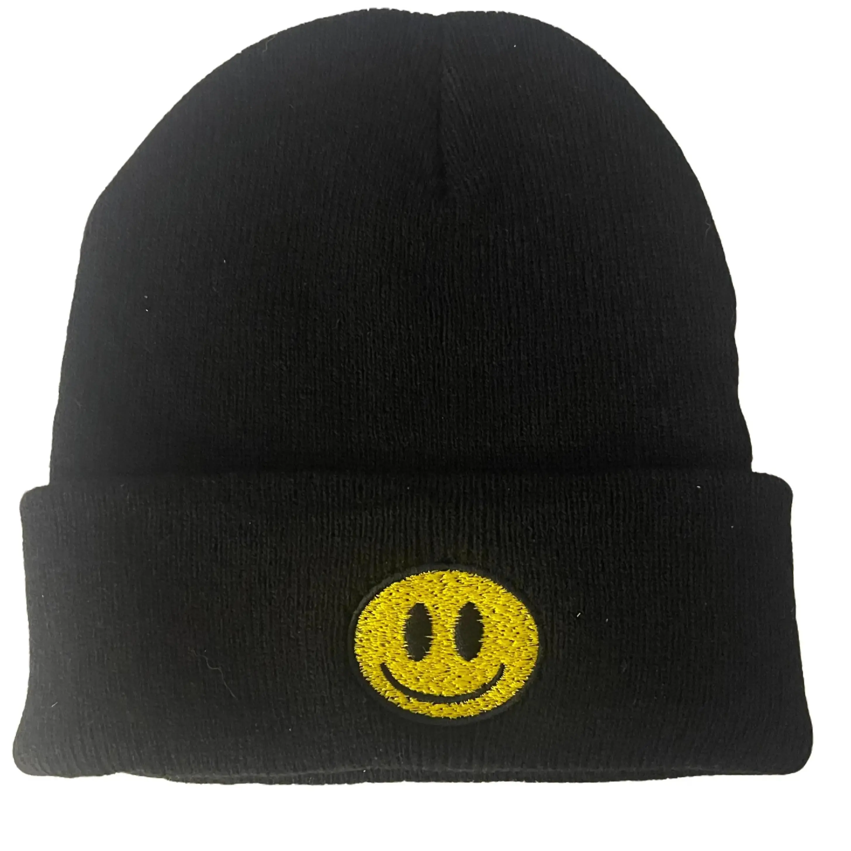 Adamant Behavior Embroidered Smiley Face Beanie