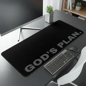 Black God's Plan Design Extra Large Gaming Mouse Pad,Aesthetic Desktop Drotection Pad,Washable Rubber Pad Non-Slip Lock Edge Multi-Size Mouse Pad Suitable For Home Office,Good Gift for Family and friends, Extended Mousepad