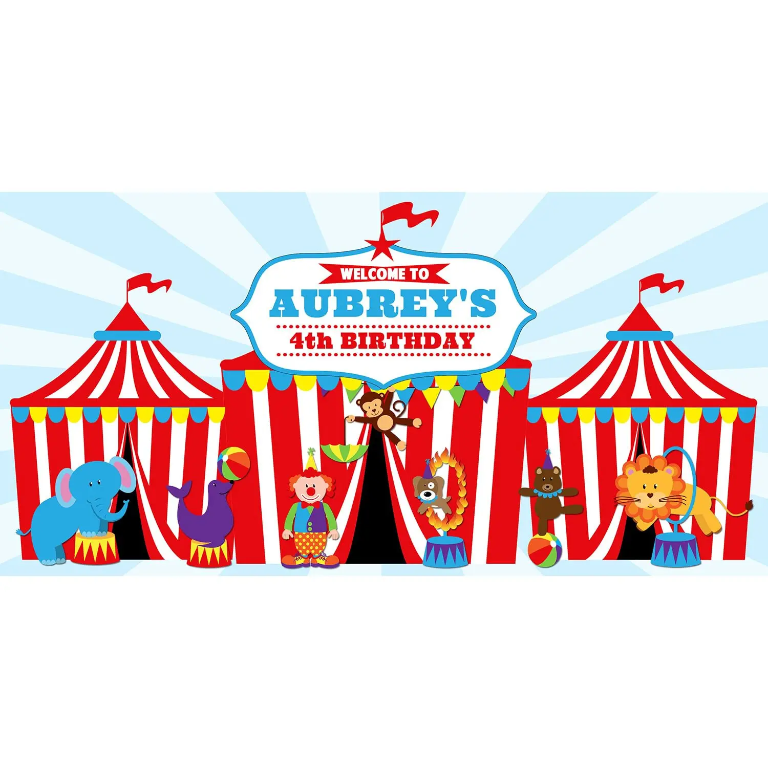 Circus Carnival Personalized Birthday Banner