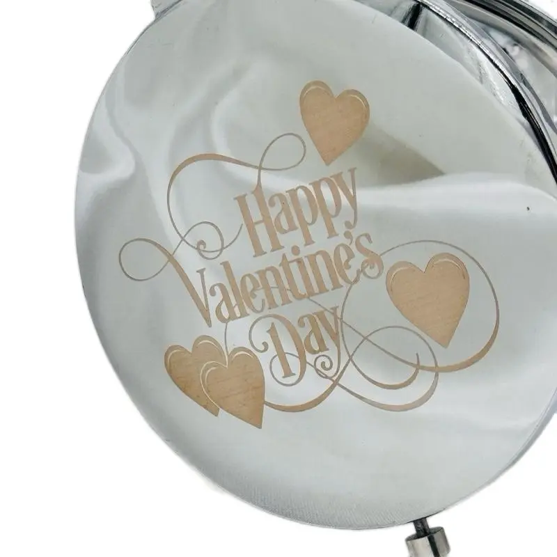 Unisex Romantic Theme Holiday Gifting Ready Gift Set - Heart-Shaped Compact Mirror, Red Organza Bag - Festive Party Supplies Item, None