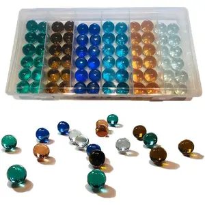 Marble Glass Marbles 72 PCS 12 Each for Marble Games Chinese Checkers Vases Home Decor Smooth Round Crystal Clear 16mm Diameter