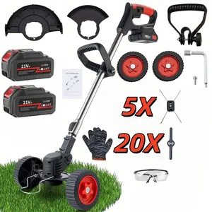 【SUMNEW-US】A Versatile 3-In-1 for Removing Weeds And Mowing Lawns - Features an Electric Trimmer, Edge Trimmer, And Shrub Cutter, with Adjustable Height And a Rotating Head, Comes with Two High-Capacity Batteries, Easy to Set Up, And Lightweight