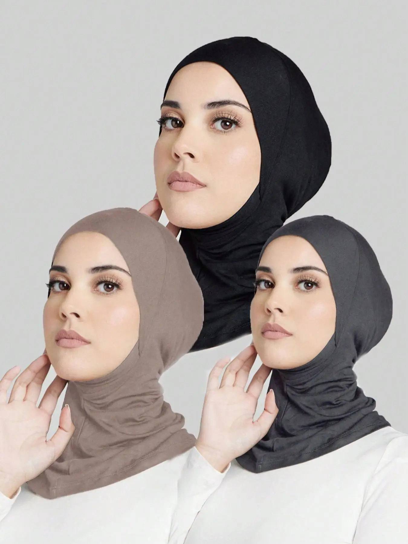 Women's Fashion Hijab Set, Elastic Chiffon Headscarf, Versatile Muslim Scarf, Perfect for Daily Wear, Stylish Plain Design