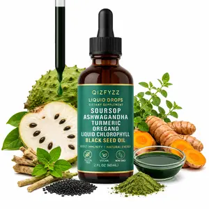 Soursop Bitters Liquid Drops 10-in-1 – Premium Herbal Blend with Soursop, Noni, Moringa, Turmeric, Black Seed Oil, Oregano & Ashwagandha for Daily Wellness Support, Vegan & Non-GMO, 2 Fl Oz (60mL)