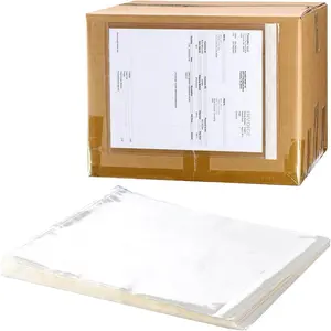 2.5 Mil Premium Clear 9.5'' x 12'' Packing List Envelopes Adhesive Shipping Label Documents Pouches Sleeves for 8.5''x11'' Full Page Letter-size Papers 50 Pack