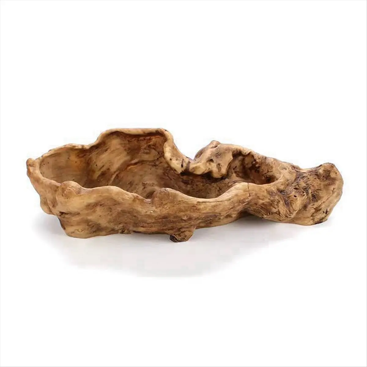 Pastoral Vintage Resin Log Planter - Realistic Tree Stump Sculpture, Environmentally Friendly Resin Material Plant Holder, Rustic Artificial Driftwood Flower Pot for Mini Ball Cactus, Car Exterior Decoration & Room Accessories
