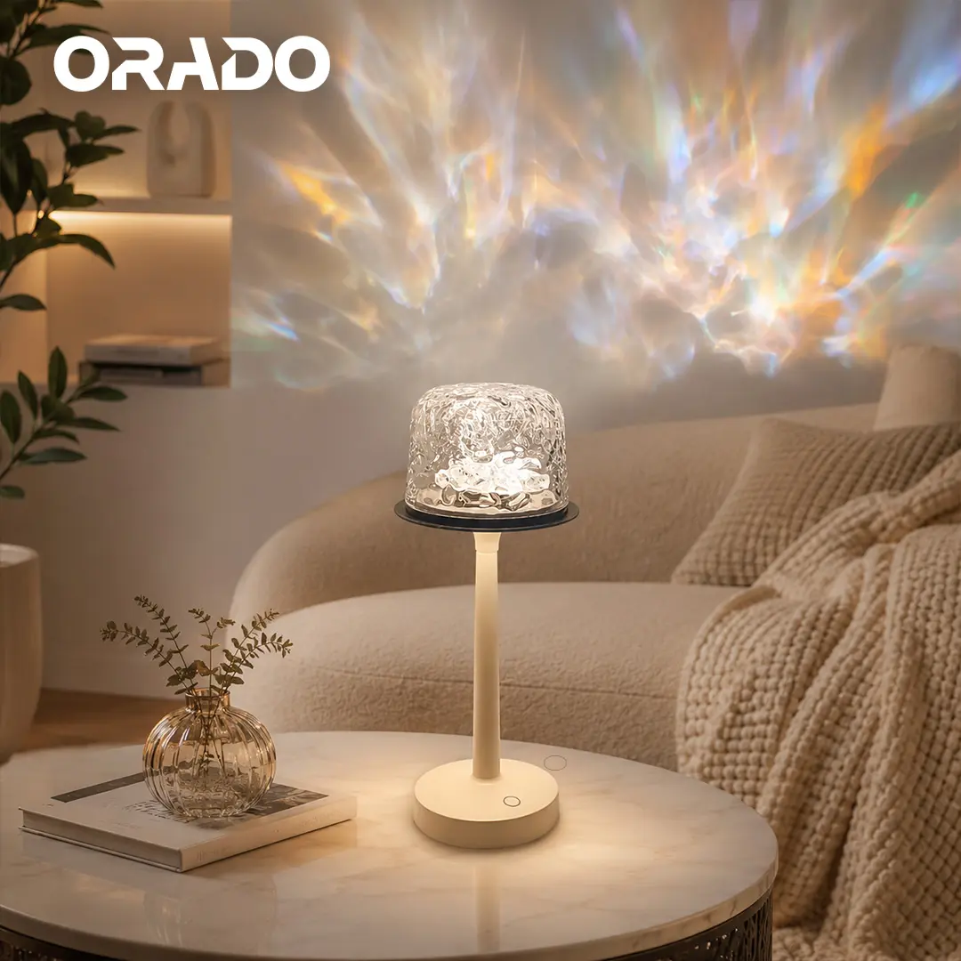 ORADO Aurora-Ocean Wave-Water Ripple Desk Lamp, 16-Color Ambient Table Lamp with Controller, Relaxing Romantic Night Vibe, Room Decor, House Decor, Ideal for Bedroom-Living Room, Holiday-Birthday Event Gift, Summer Vibes Indoor Lighting