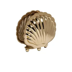 The Favorites Cap Ferrat Shell Lidded Bowl With Spoon in Polished Gold