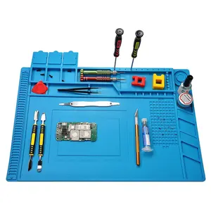 S-160 Soldering Mat Insulation Silicone Magnetic Repair Work Station Mat Heat-Resistant for BGA and Gun Soldering Iron, Workbench, Workstation, Cell Phone Laptop Repair