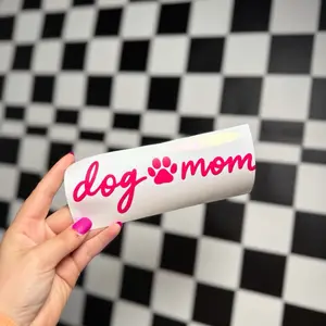 Dog Mom Car Decal - Personalized Name Sticker in Your Chosen Color - Vinyl Material - Ideal for Customizing Surfaces - Enhance Your Space with a Unique Touch