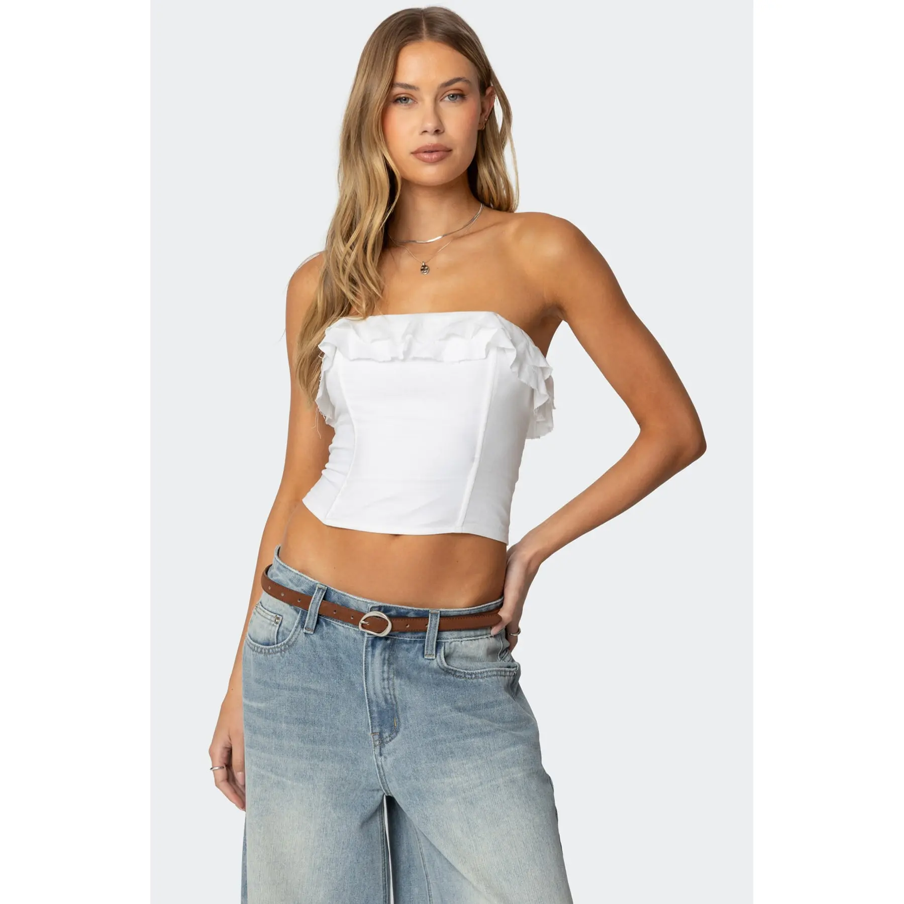 Litsa Ruffled Linen Look Corset