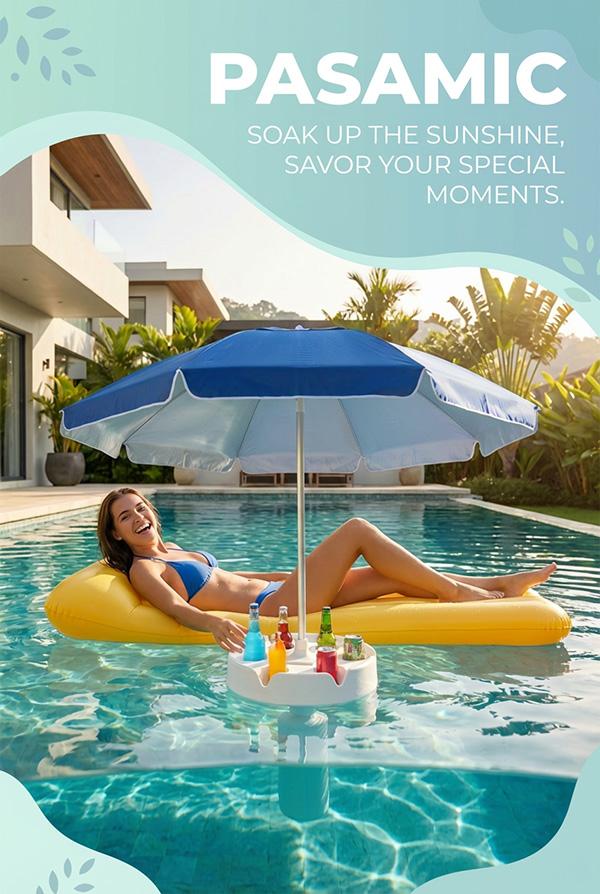 Floating Pool Umbrella with Bar and Base, Portable Pool Bar Table Umbrellas with Cup Holder & Phone Stand, Floating Poolside Shade, Included Easy Carry Bag, for Inside of Pool, Swimming Area, Lake House, Beach, Summerwins, DealsForYouDays Floating Pool Umbrella with Bar and Base, Portable Pool Bar Table Umbrellas with Cup Holder & Phone Stand, Floating Poolside Shade, Included Easy Carry Bag, for Inside of Pool, Swimming Area, Lake House, Beach, Summerwins, DealsForYouDays
