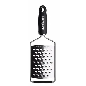 Microplane Ultra Coarse Grater - Stainless Steel, Ergonomic Handle, Non-Slip Rubber Feet, Dishwasher Safe