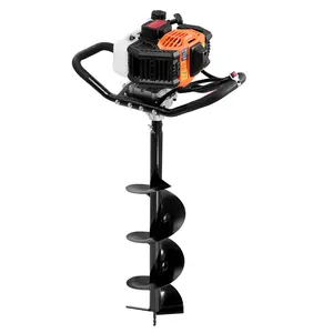 Gas Post Hole Digger 52CC 1450W With 8" Drill Bits & 1 Extension Rod