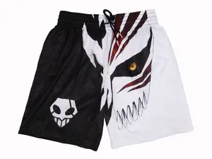 Ichigo Hollow Bleach Gym Shorts Men's Basketball Shorts Workout Sport Knee Pants with Four Pockets Athletic Sweat Walking Summer Shorts