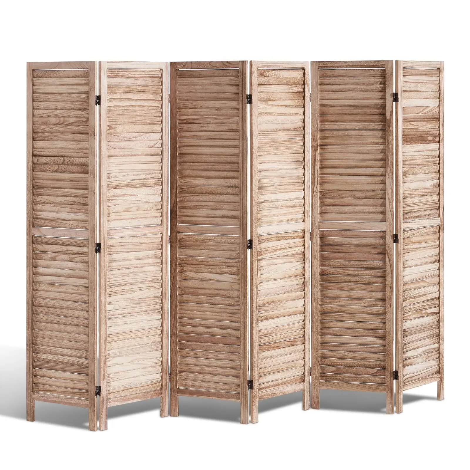 VEVOR Wood Room Divider,  , 6 Panel Wood Folding Privacy Screen, 66.9 Inches Tall Indoor Louvered Partition Divider, Portable Decoration Screen, for Room Separation, Home, Office, Restaurant & Bedroom#BackToSchool