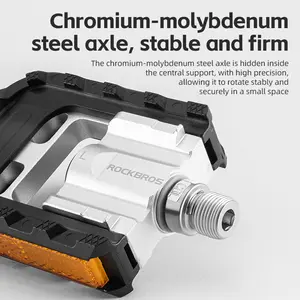 ROCKBROS Folding Bike Pedals Aluminum Alloy Foldable Bicycle Pedals 9/16 Inch Lightweight with Reflective Strips&Non Slip for Folding Bike, Electric Bike