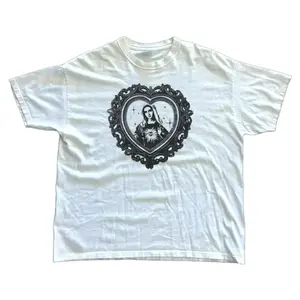 Sacred Heart Gothic Tee - Vintage Mary Graphic & Dark Academia T-Shirt, Y2k Shirt, Y2k Fashion, Vintage T-Shirt, Gift For Men & Women, Unisex Cotton Crewneck T-Shirt Menswear Womenswear Streetwear Top