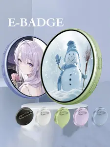 Electronic Display Badge, Bluetooth-compatible Smart Network Badge, 1.85 Inch HD Touchscreen, Shows Images, Animations, Text, Short Videos, High Definition