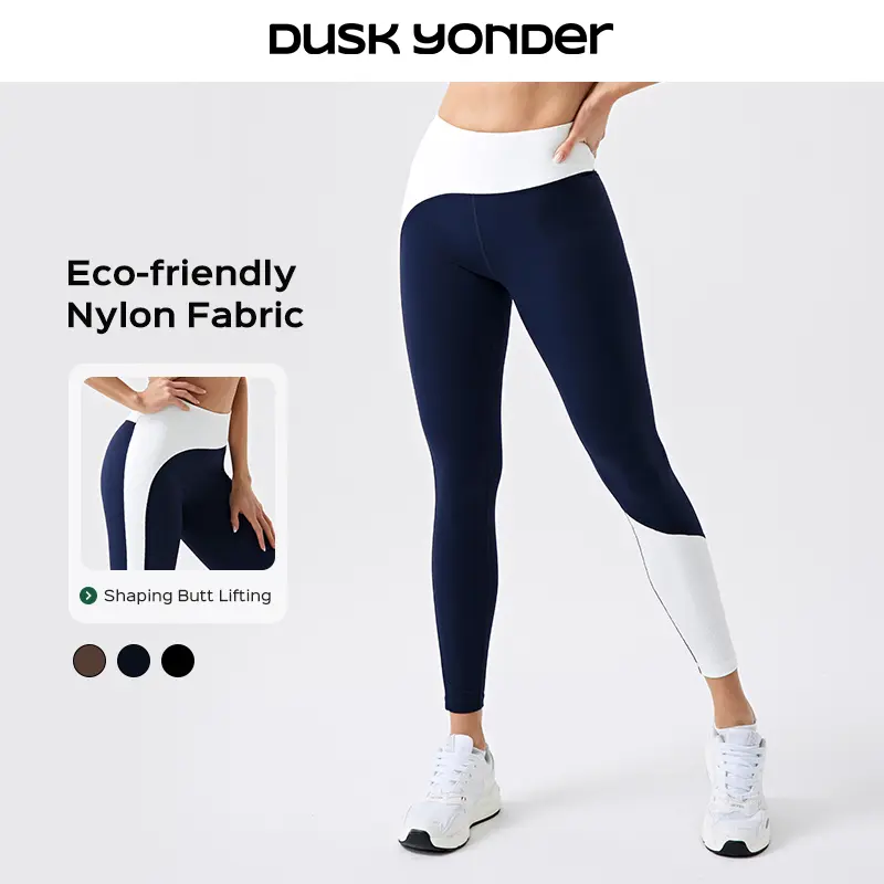 Women's 4-Way Stretch Compression High-Waisted Leggings - Eco-Friendly, Soft, Comfy Activewear for Pilates, Volleyball, Running - Cute White/Black Sports Bottoms, Tummy Control Fitness Clothes