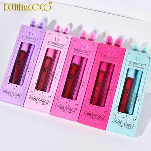 Kevin Coco Bunny Ears Lip Gloss Kit - Glossy Lipstick with Bunny Ears Design and Stylish Application