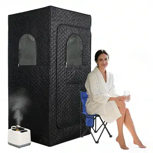 Upgraded Portable Steam Sauna for Home, 1 Person Full Body Home Spa Tent with Steamer & 1 Foldable Chairs Remote Control
