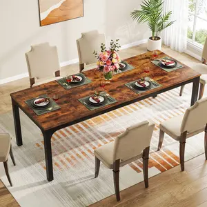 Spaco Dining Table for 6-8 Person,78 inch Long Rectangular Kitchen Dining Table for Living Room and Dining Room,78.7 x 27.5 x 29.5 Inches(Only Table)