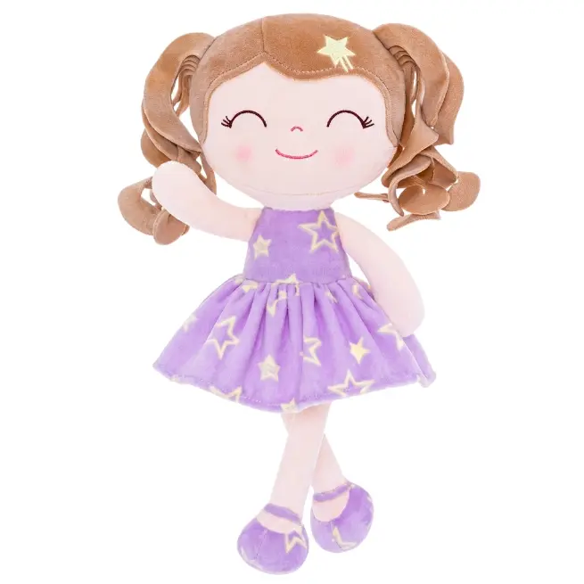 Gloveleya Curly Hair Gorgeous Cuddly Doll, Ultra-Soft Stuffed Toy for Toddlers Ages 0-6, Dolls Gifts for Girls, Birthday Gift Ideas & Baby Shower Present, Cuddle Companion